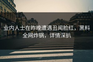 业内人士在昨晚遭遇丑闻脸红，黑料全网炸锅，详情深扒