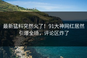 最新猛料突然火了！91大神网红居然引爆全场，评论区炸了