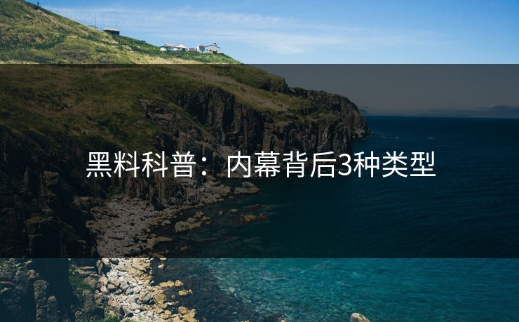 黑料科普：内幕背后3种类型