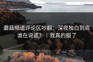 蘑菇频道评论区吵翻：深夜独白到底谁在说谎？｜我真的服了