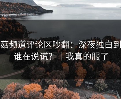 蘑菇频道评论区吵翻：深夜独白到底谁在说谎？｜我真的服了
