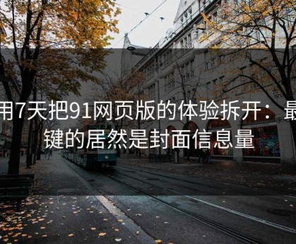 我用7天把91网页版的体验拆开：最关键的居然是封面信息量