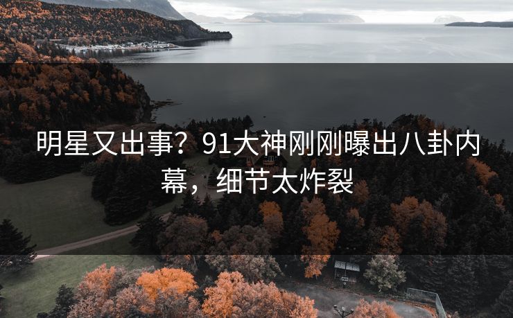 明星又出事？91大神刚刚曝出八卦内幕，细节太炸裂