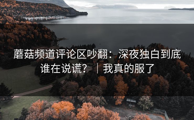 蘑菇频道评论区吵翻:深夜独白到底谁在说谎?|我真的服了 蘑菇频道评论区吵翻:深夜独白到底谁在说谎?|我真的服了